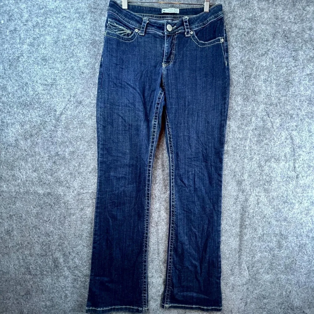 Lee Slender Secret Lower On The Waist Jeans Womens 8 Blue Emboidered Y2K Bootcut